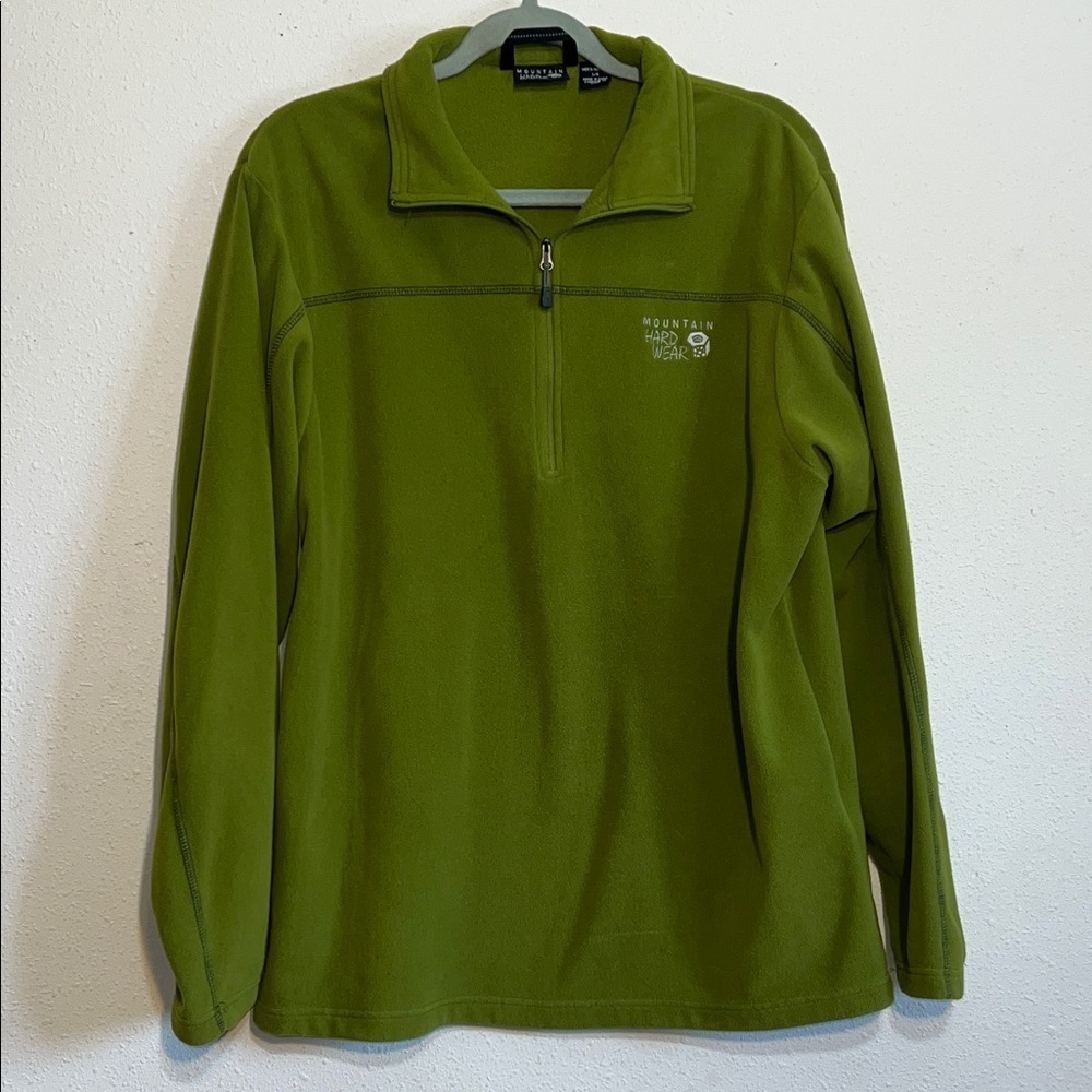 Mountain Hard Wear Olive 1/4 Zip-Up Base Layer Sweater Fleeced Winter Size Large